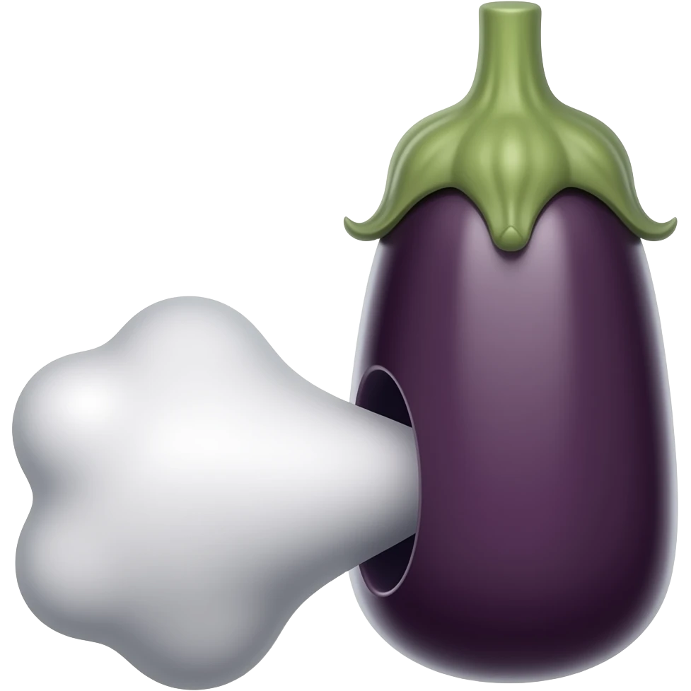 Eggplant stick into ass hole and white stuff comes out emoji