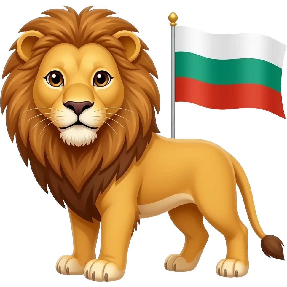 Lion with the Bulgarian flag emoji