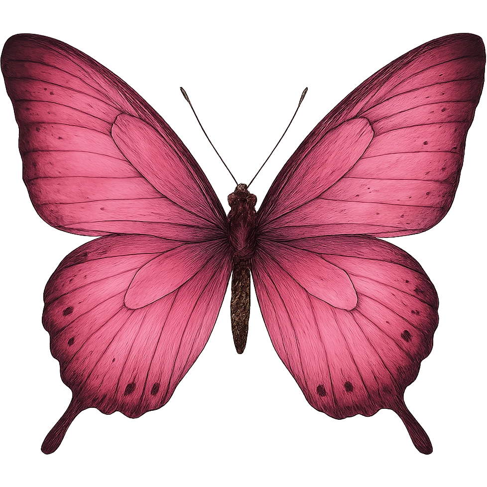 pink butterfly, digital illustration emoji