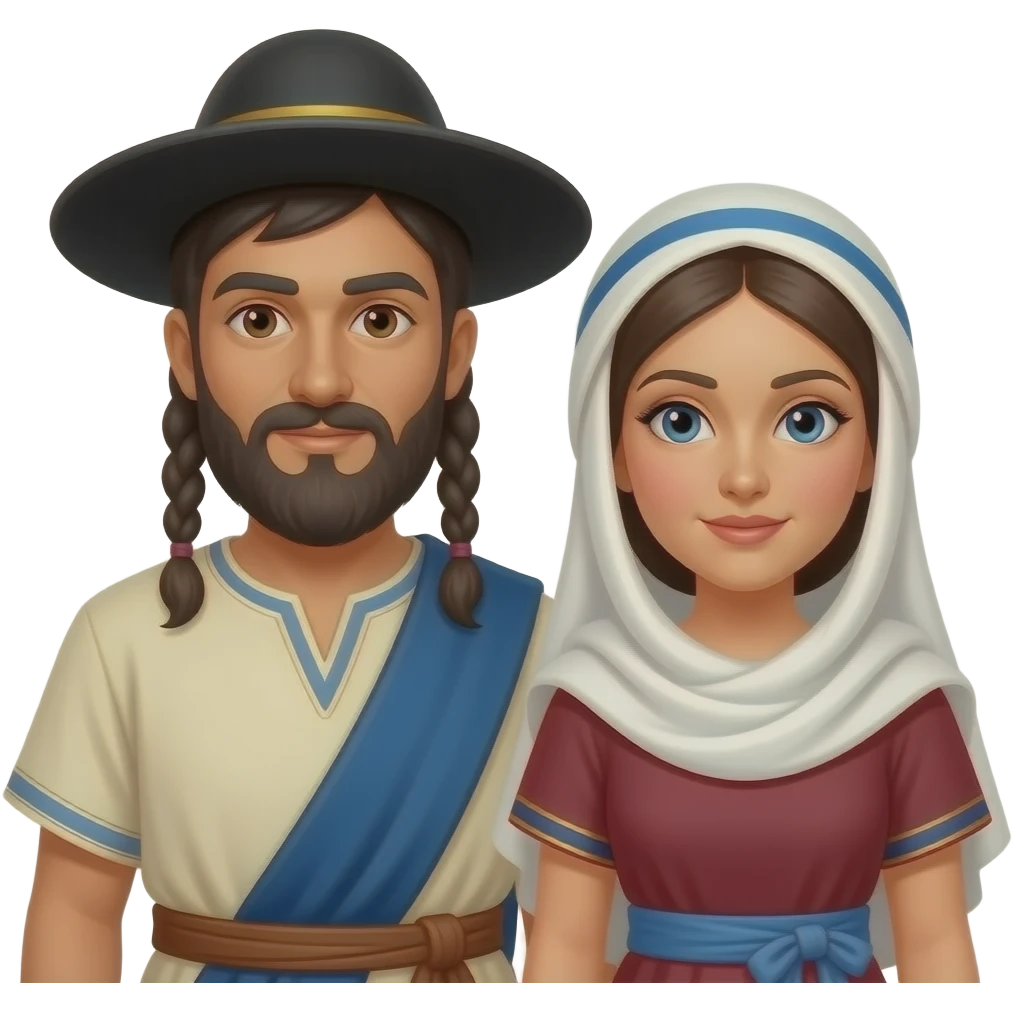 Hebrew men and women from ancient biblical times behaving wicked emoji