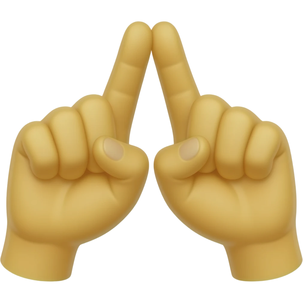 Yellow hands forming a triangle, thumbs touch emoji