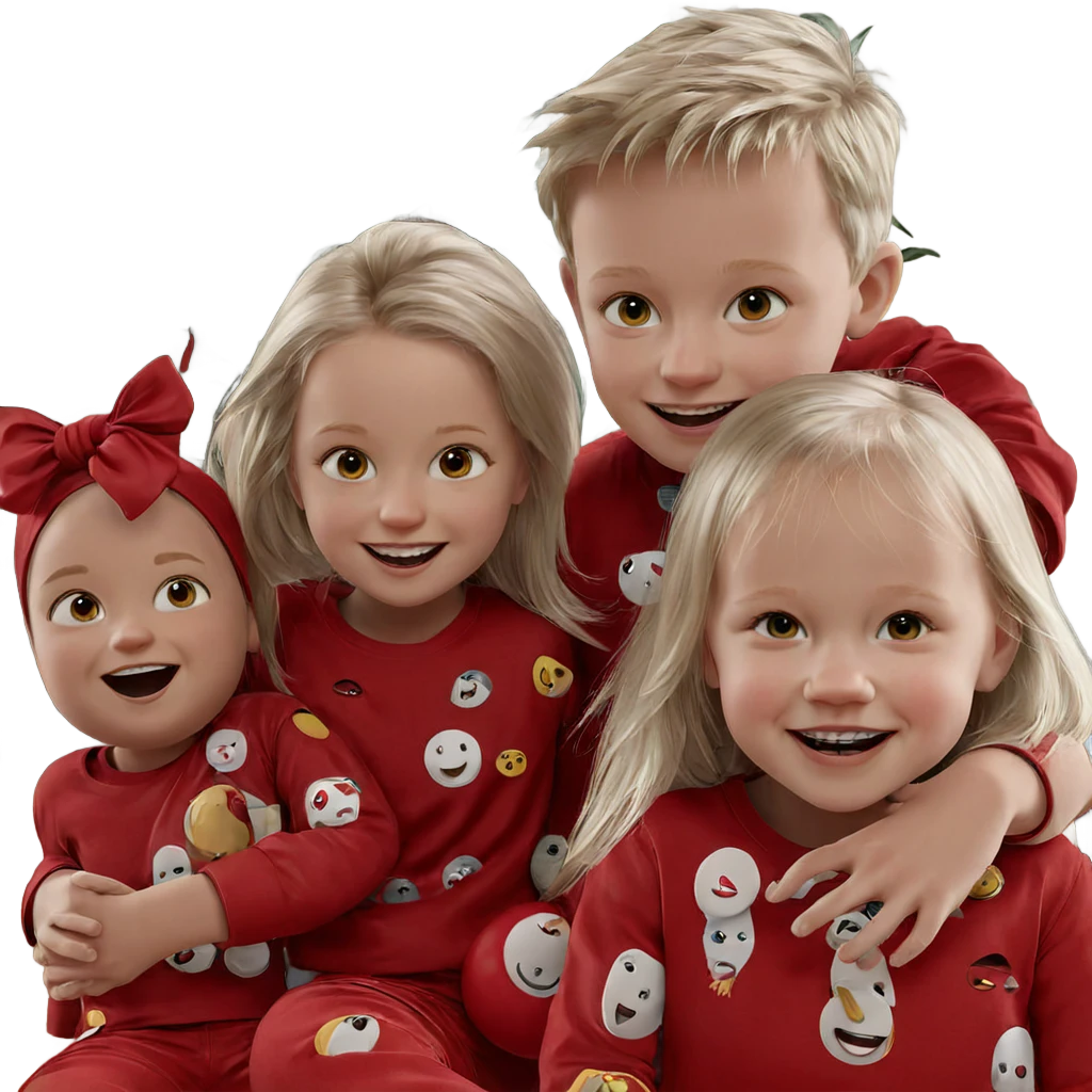 smiling group of friends portrait emoji