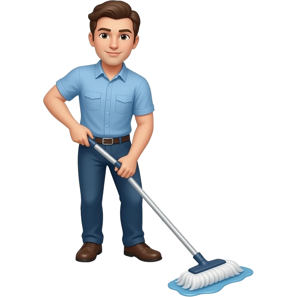 mop cleaning marble tiles emoji