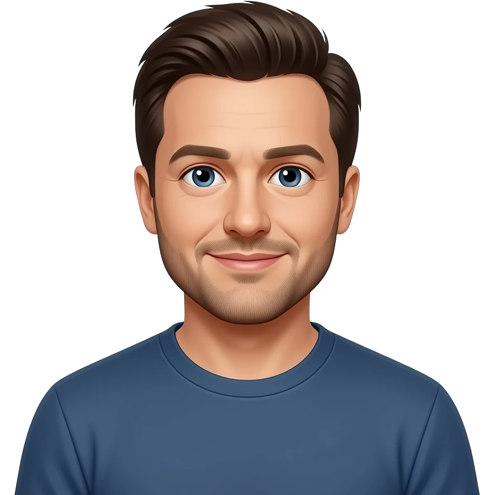 30 year old man who looks like colin jost in t-shirt emoji