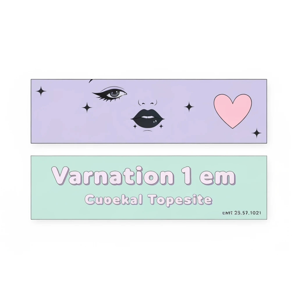 pastel emo banner with a heart accent, cute, expressive, minimal, variation 1 emoji