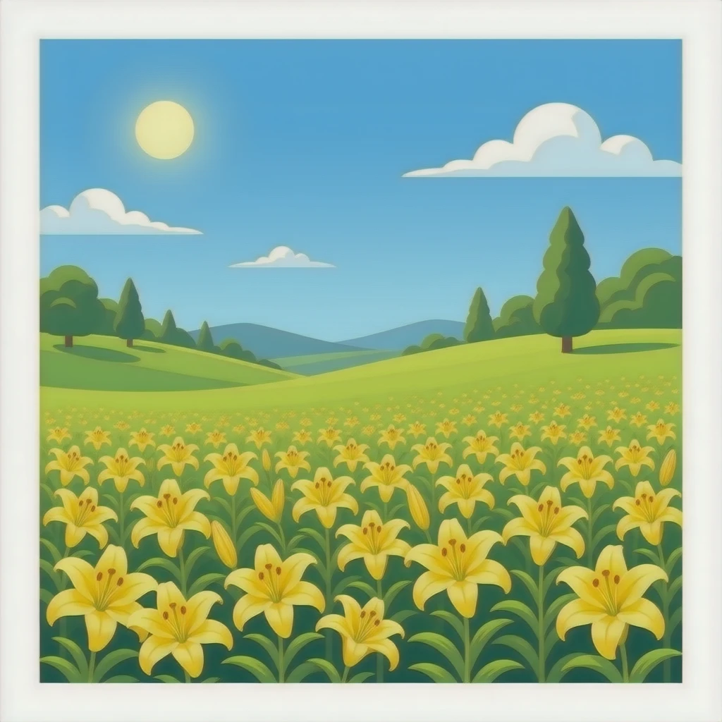 un campo lleno de lilias emoji