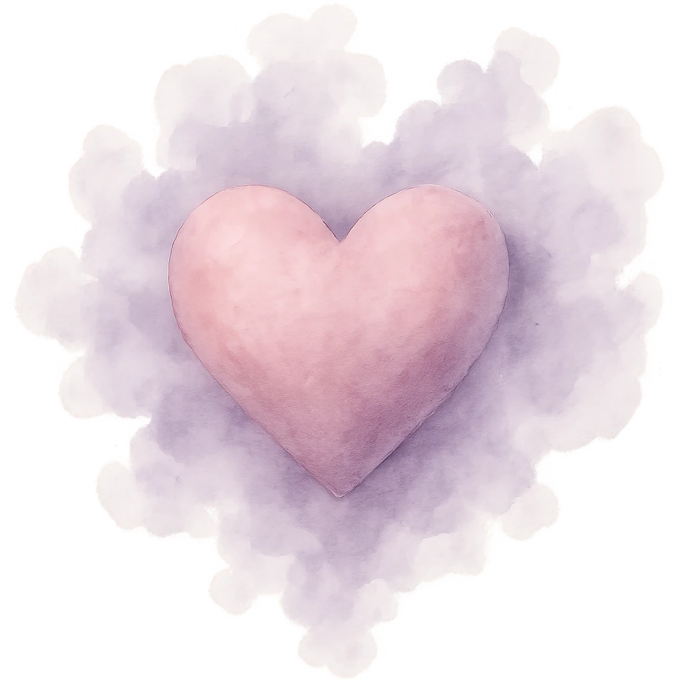 heart with a delicate lavender mist remove background emoji