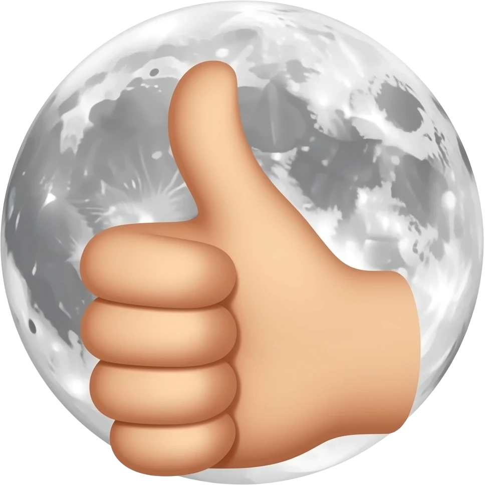 luna y pulgar hacia arriba emoji