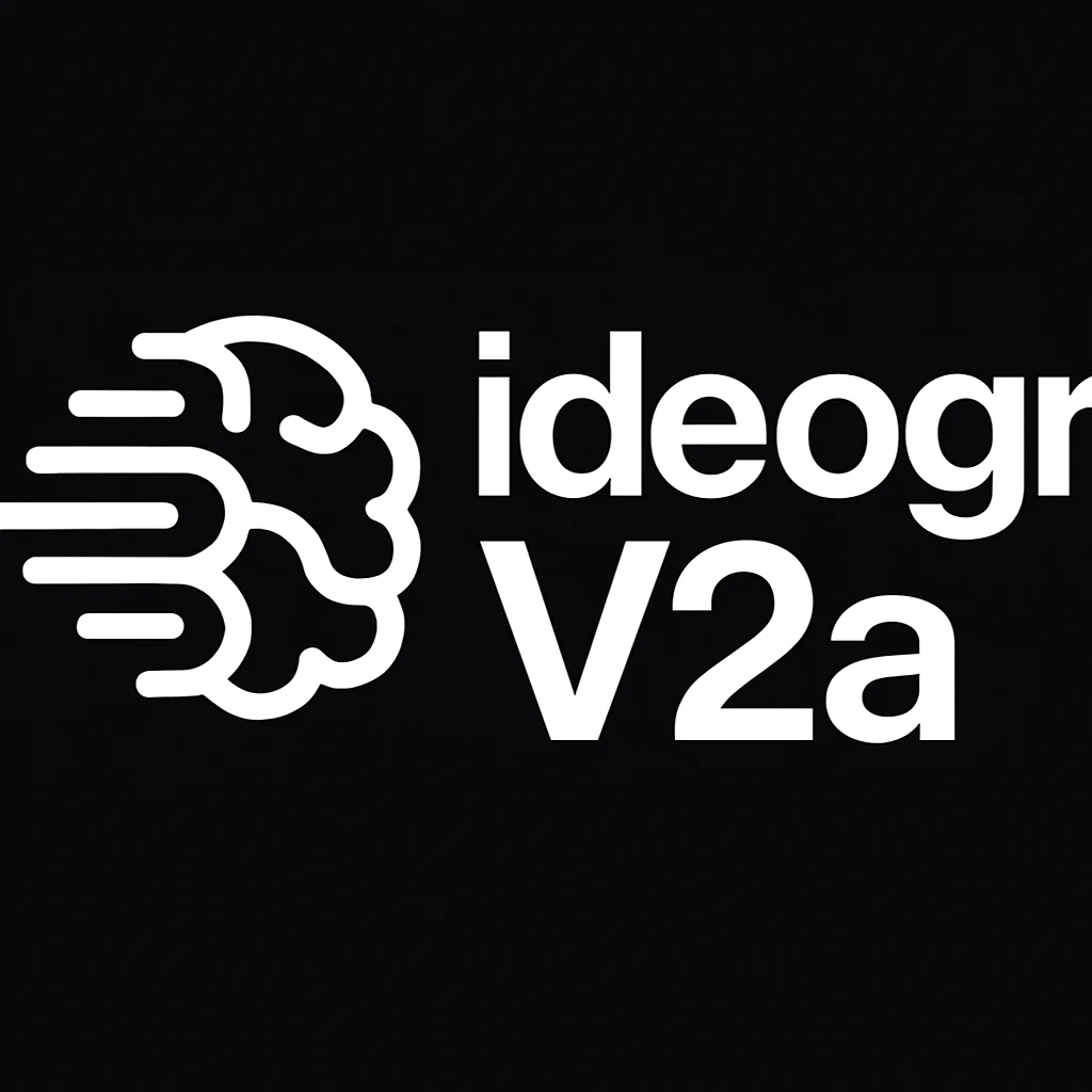 recreate this logo with text of "ideogram V2a", MAKE IT FIT IN SQAURE  emoji
