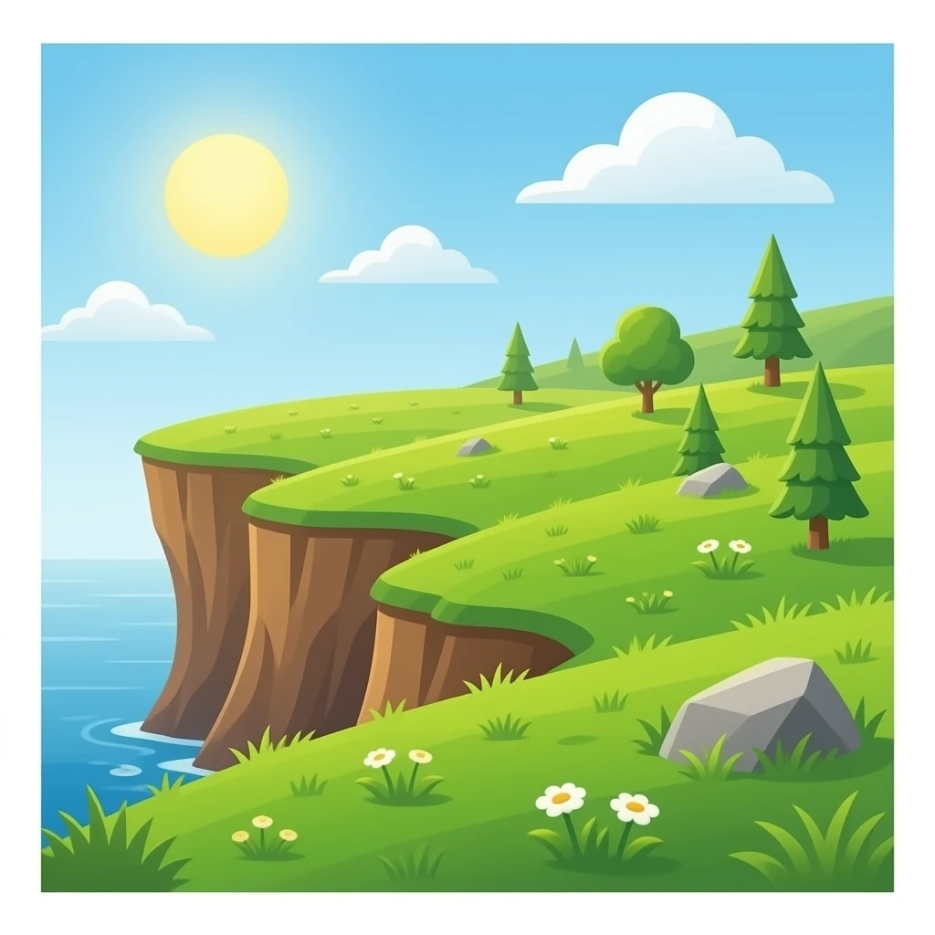 grassy cliff emoji