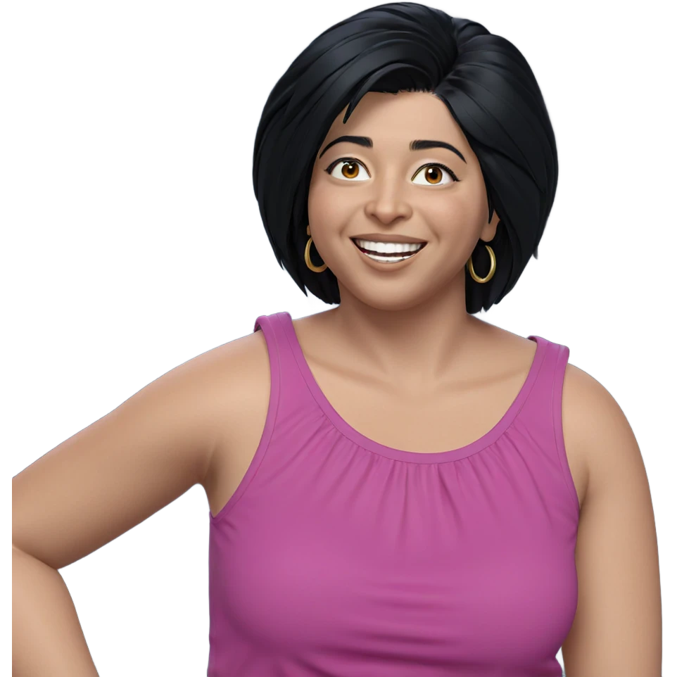 smiling girl with black hair emoji