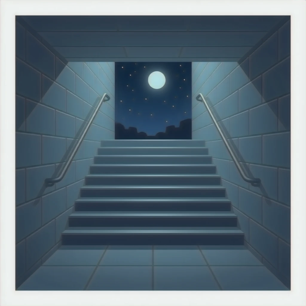 Dark basement staircase emoji