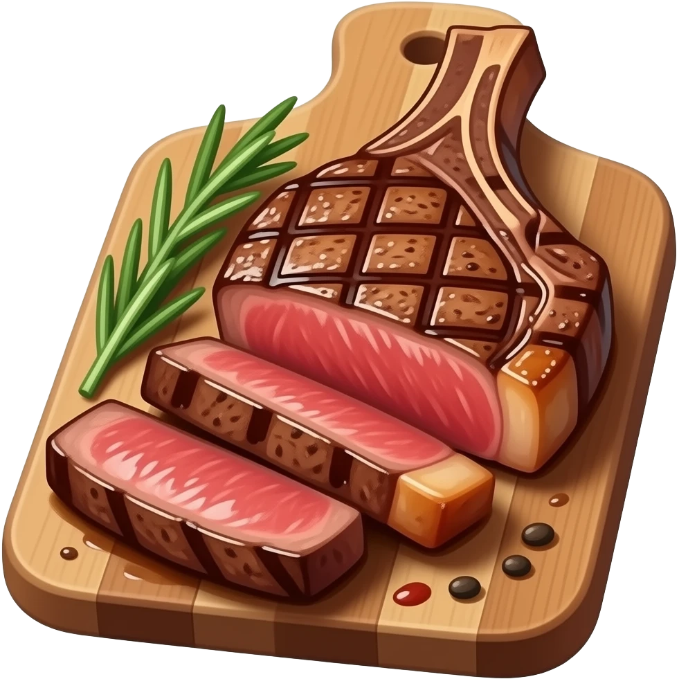 a peice of grilled ribed eye steak that look real and more attractive emoji