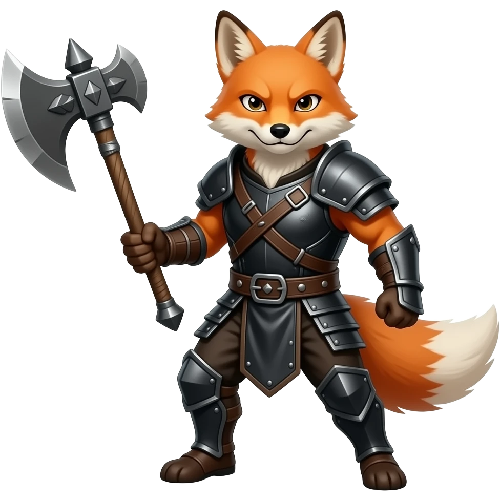 Fox with battle axe emoji