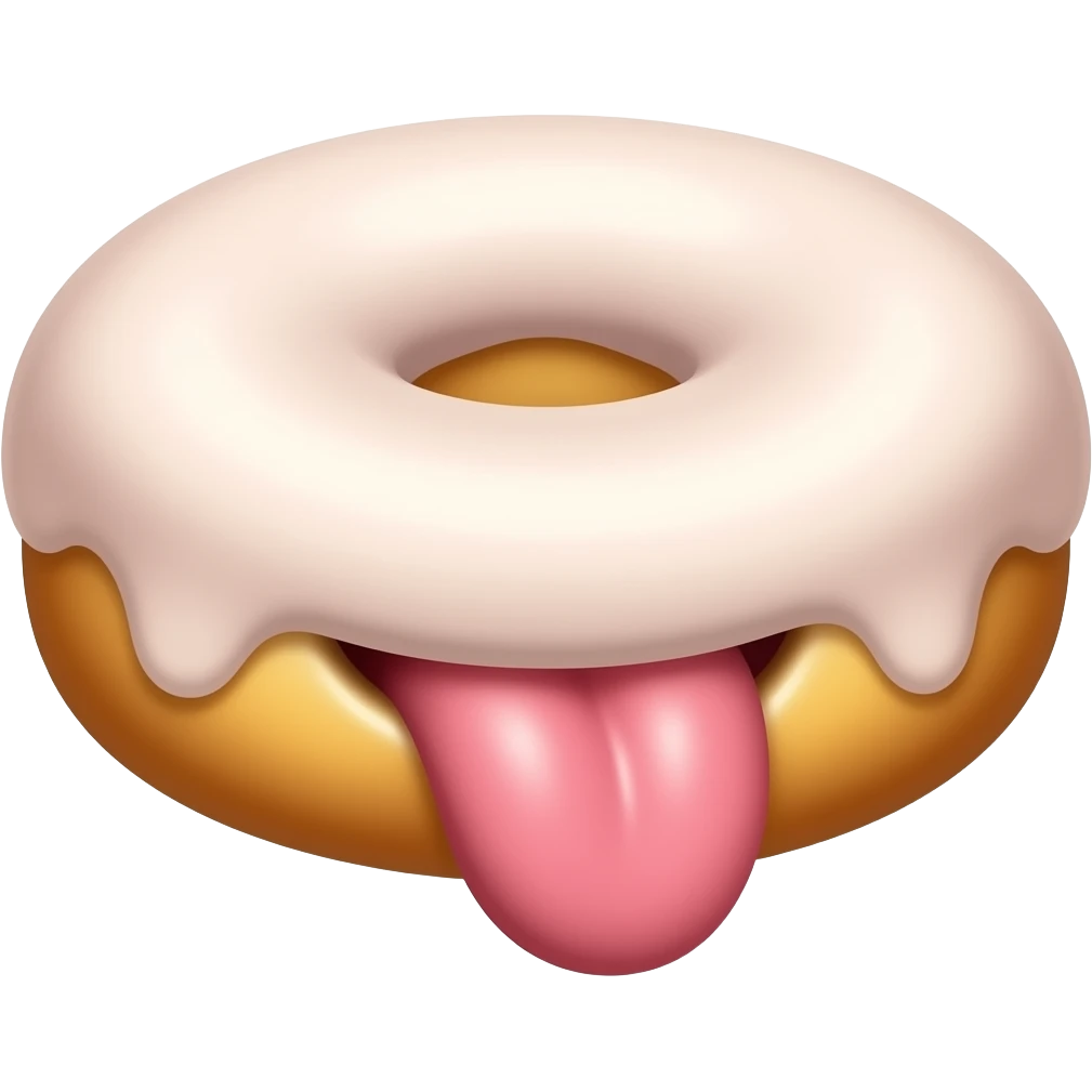 sexy donut cream with tongue indeside hole emoji