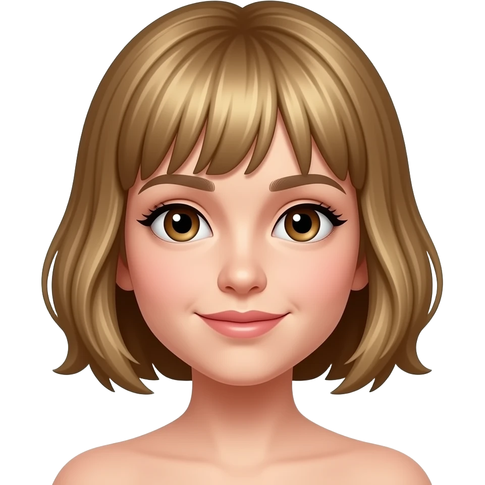 بنت بيضاء لون شعرها بني واشقر لون عيونها بني شعرها قصير emoji