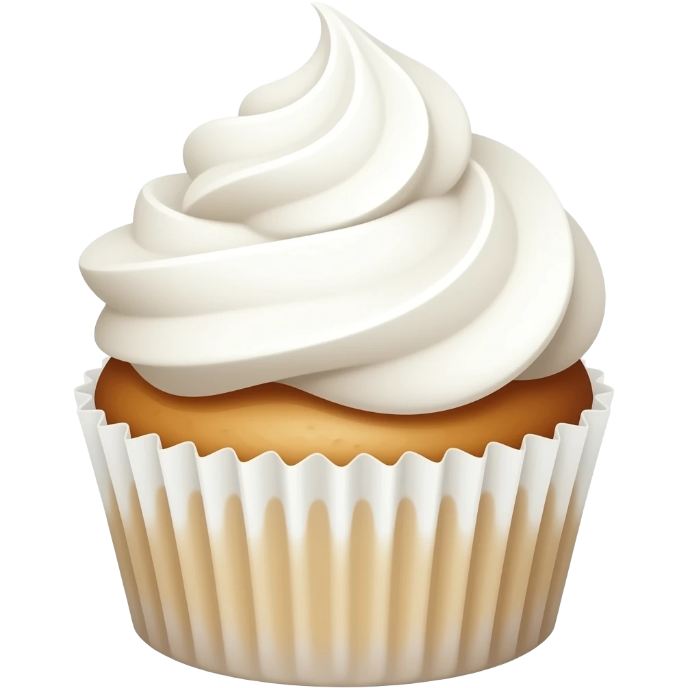 Plain marshmallow white cupcake emoji