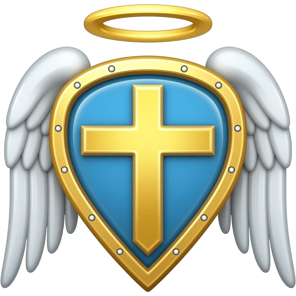 Holy Saint Emblem with diamond wings Emoji emoji