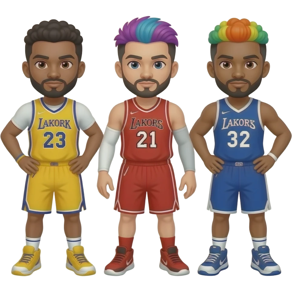 basketball players with bright hairstyles emoji