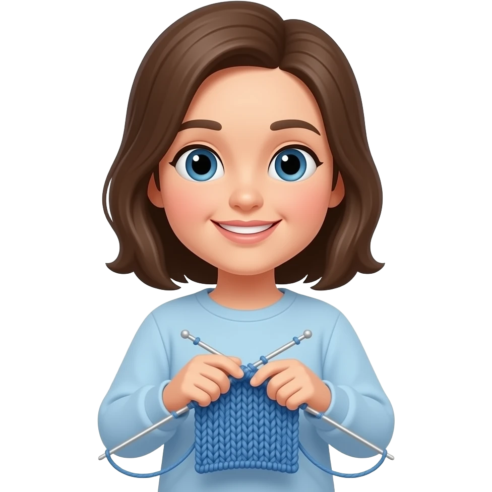 Blue knitting emoji