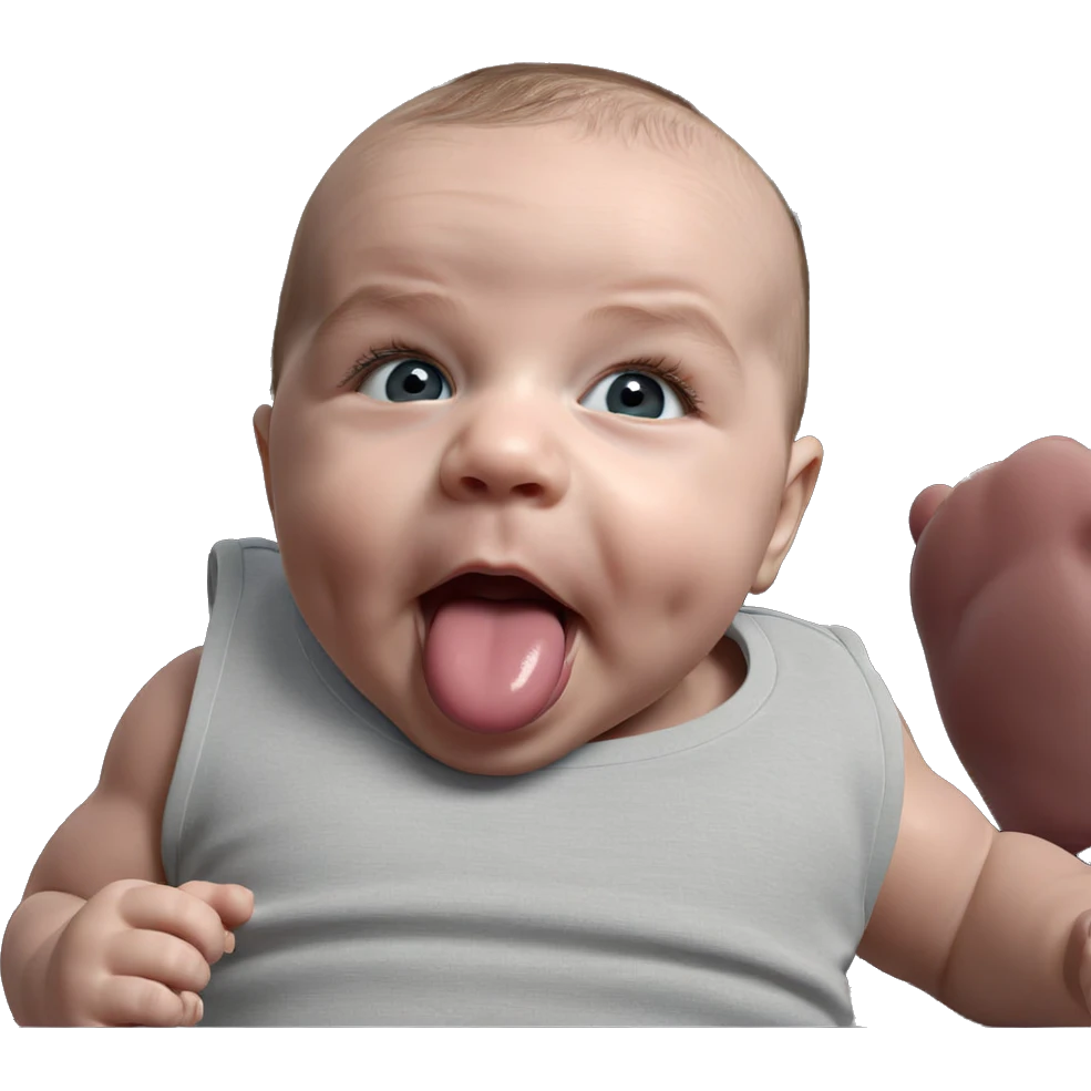 baby with tongue piercing emoji