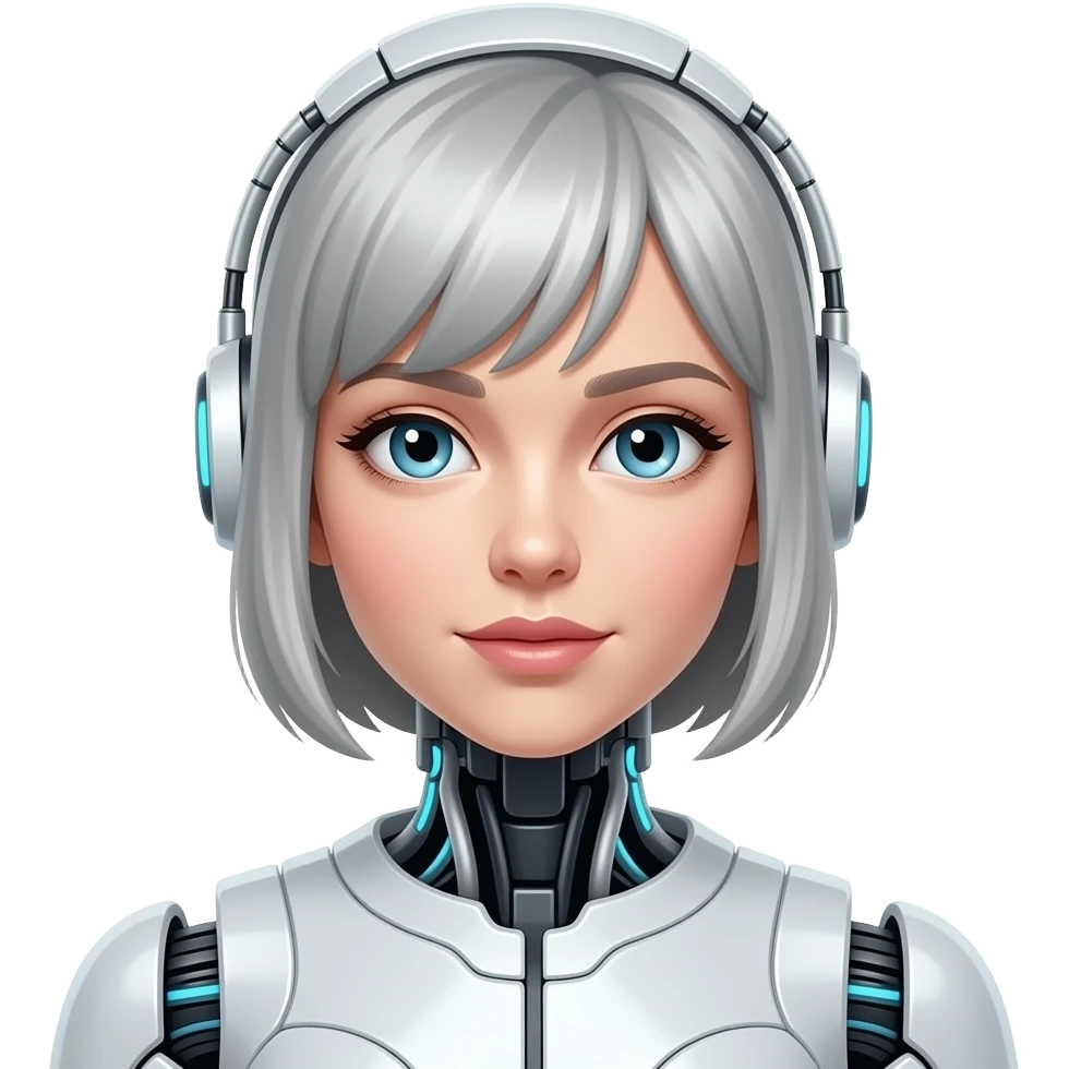 Make pretty AI-robotwomen for support emoji