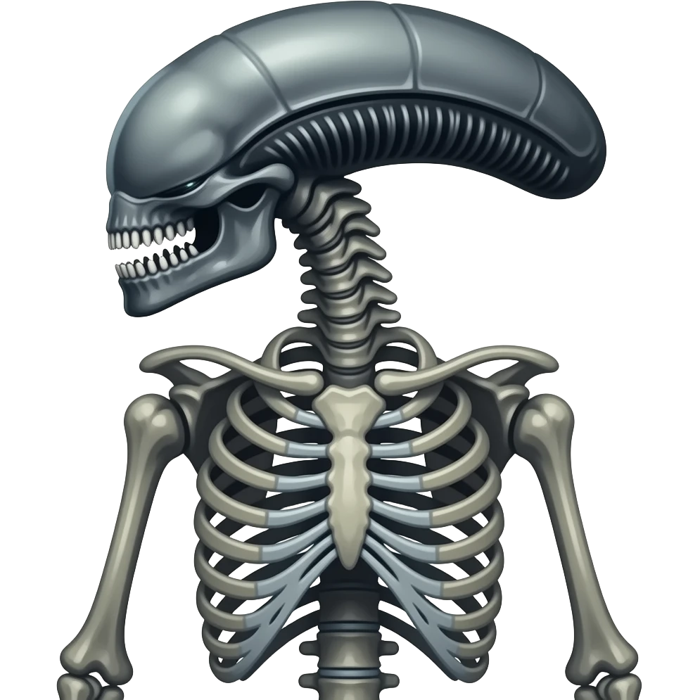 A skeletal Xenomorph emoji