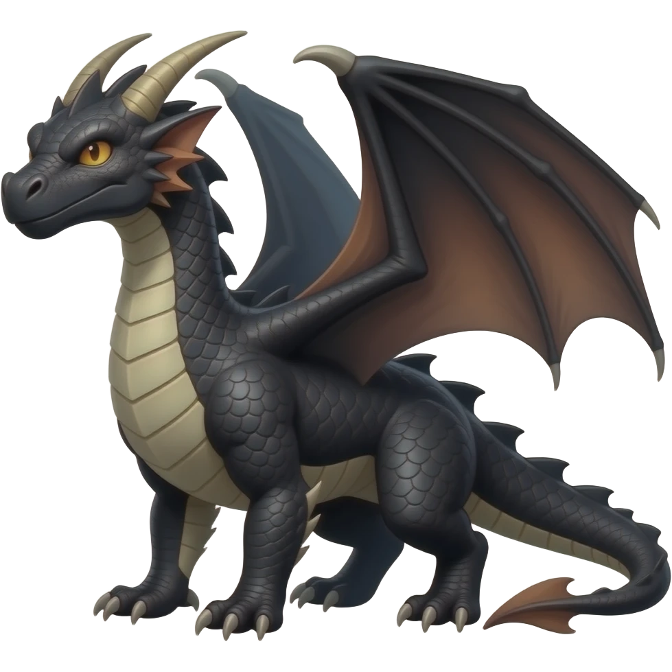 Black dragon or a dragon similar to tairn from fourth wing emoji