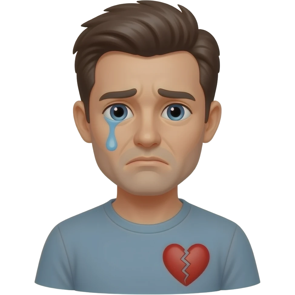 Man with broken heart emoji