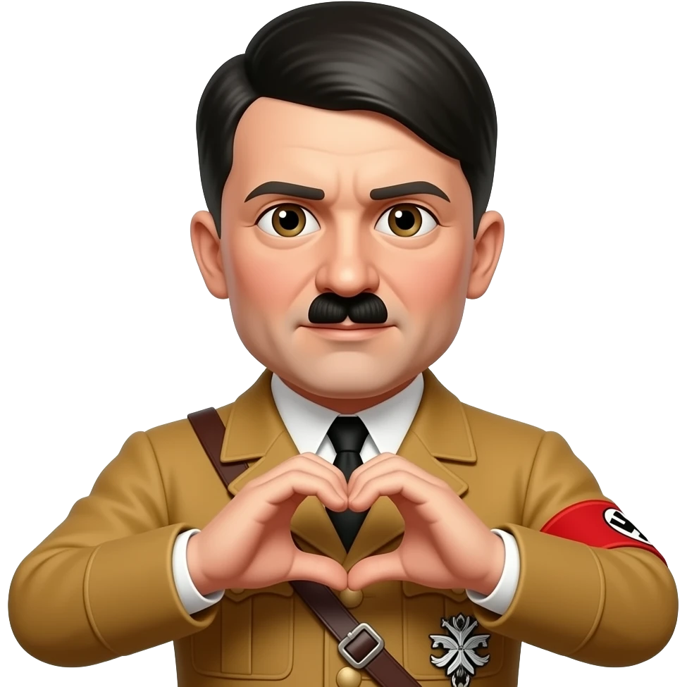 Hitler doing heart with hands emoji