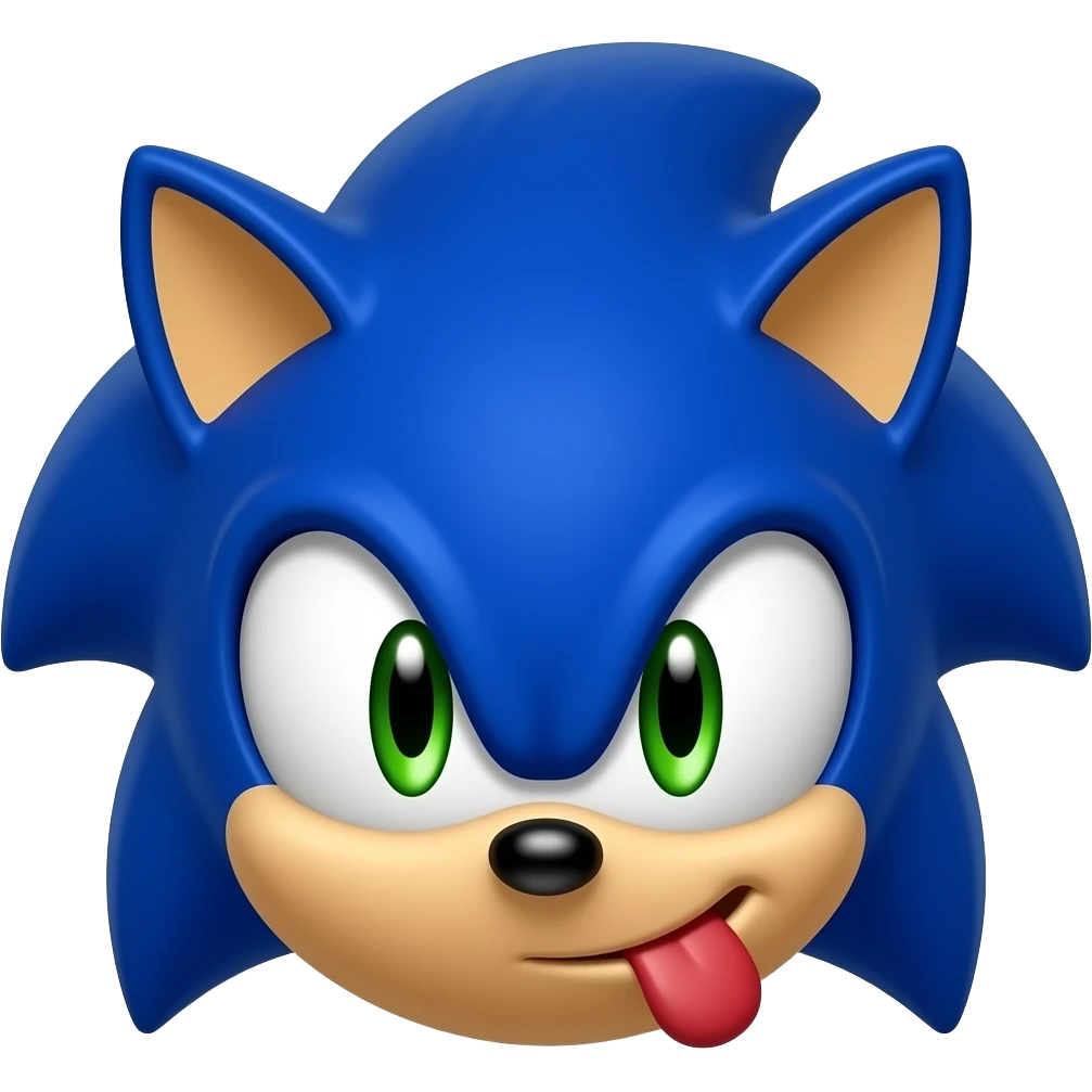 Sonic the hedgehog head emoji
