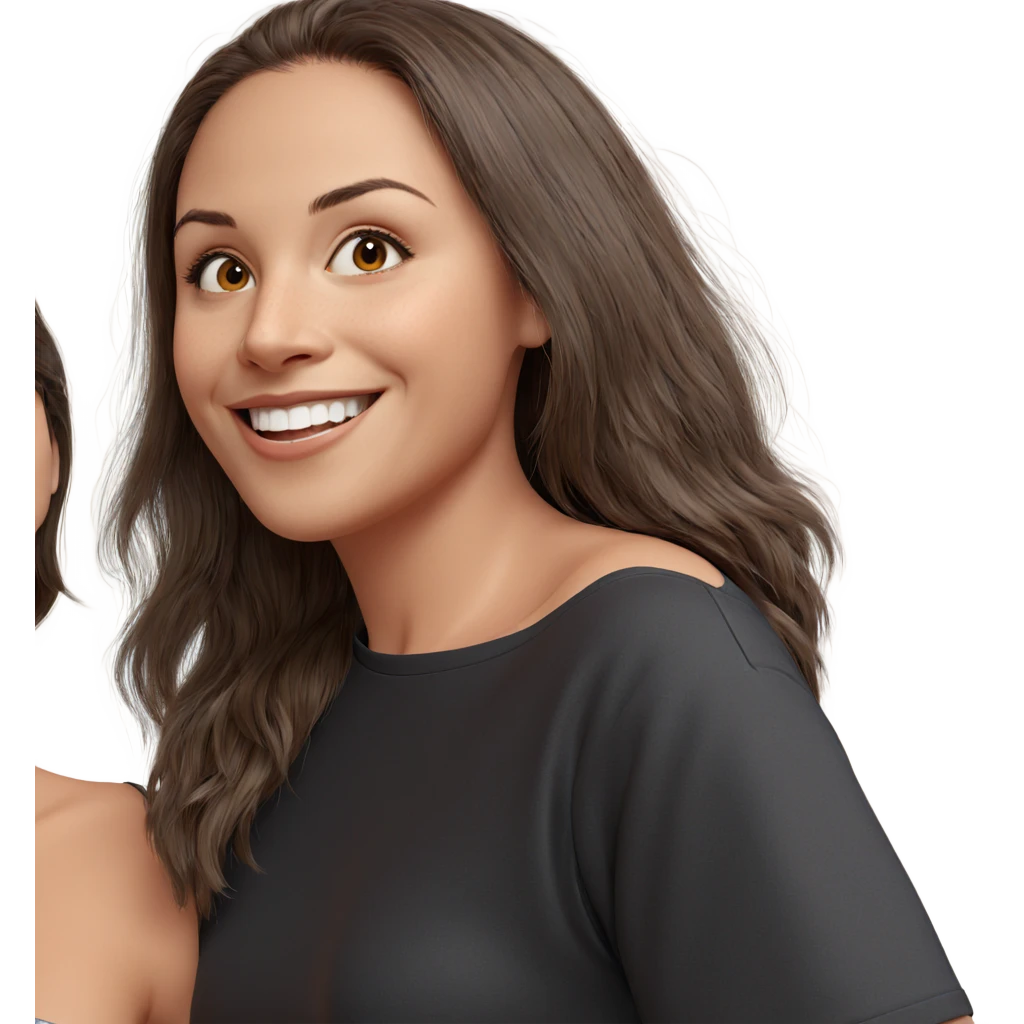 smiling girl with brown hair emoji