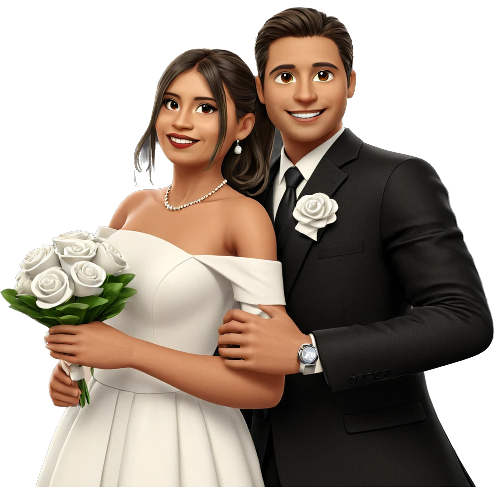 smiling couple in formal attire emoji