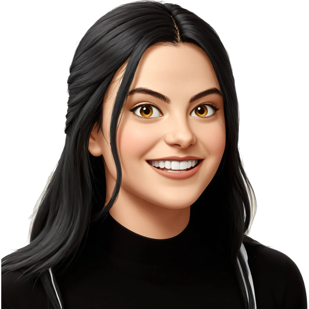 smiling girl with long hair emoji