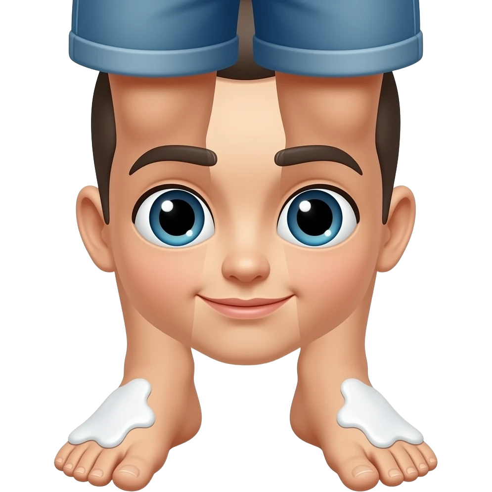 white substance on feet emoji