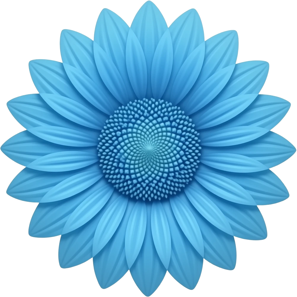 Blue sunflower with a circular blue diamond at the centre emoji
