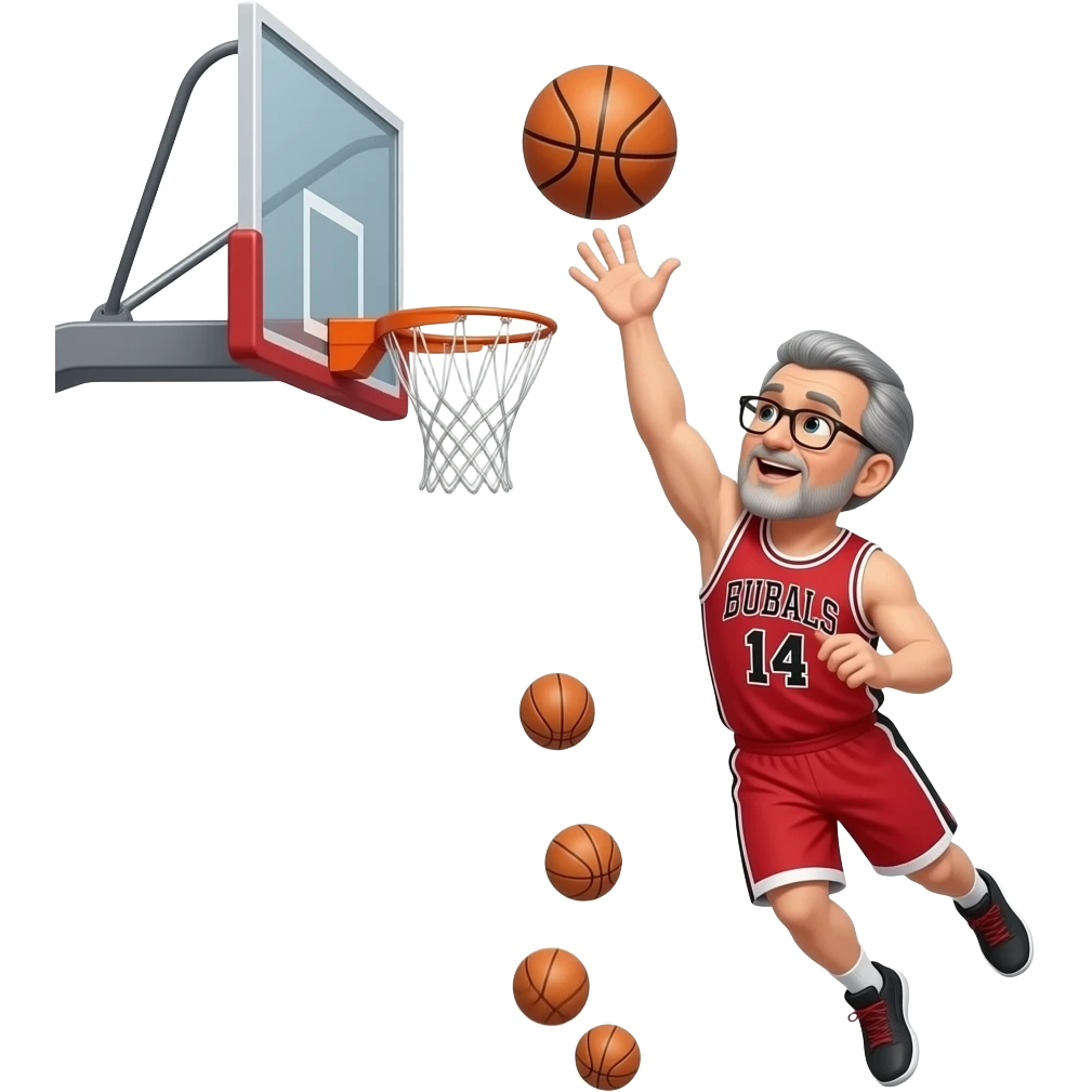 Man shooting a basketball and completly airballing it. emoji