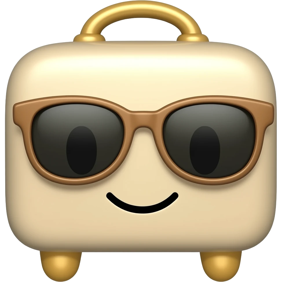 kawaii suitcase happy sunglasses cute smiley holiday emoji