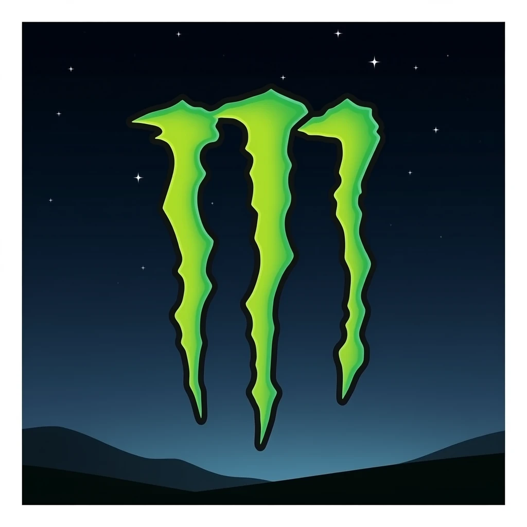 Monster Energy's sky in black emoji
