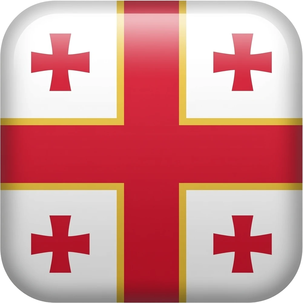 Georgia's flag emoji but the middle big cross having gold outline emoji