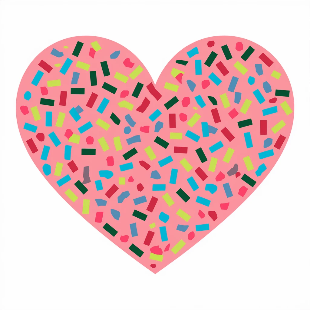 heart with a confetti pattern emoji