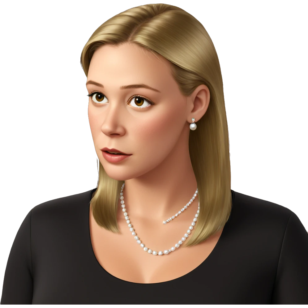 elegant girl with pearl jewelry emoji