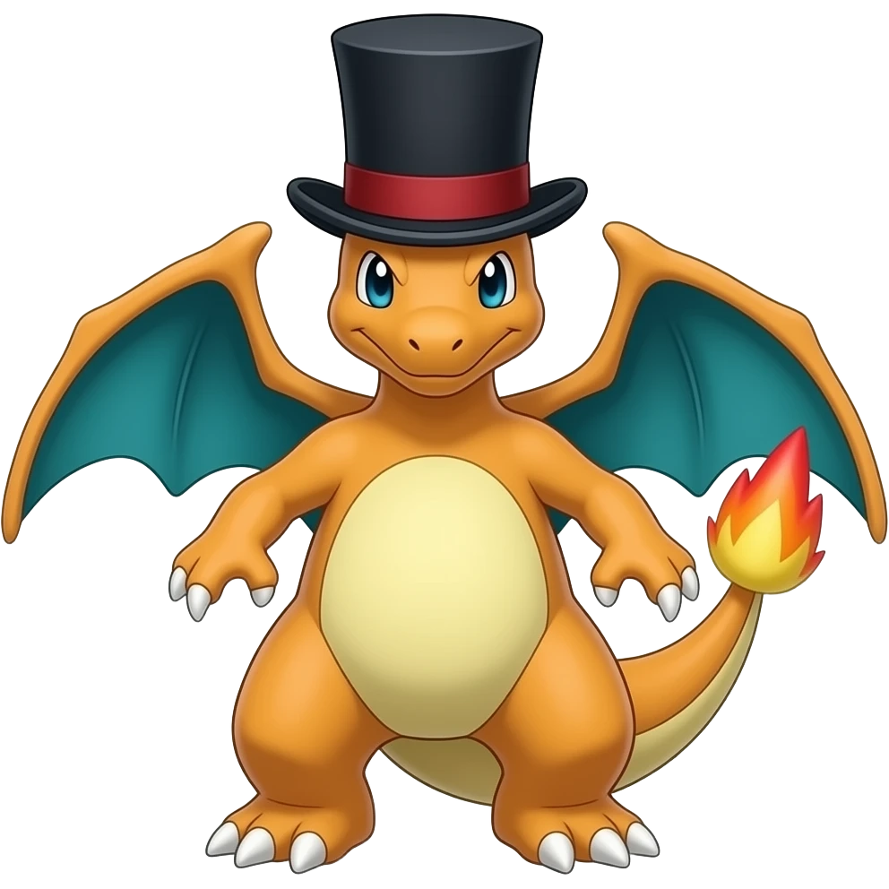 Make a garchomp with a top hat emoji