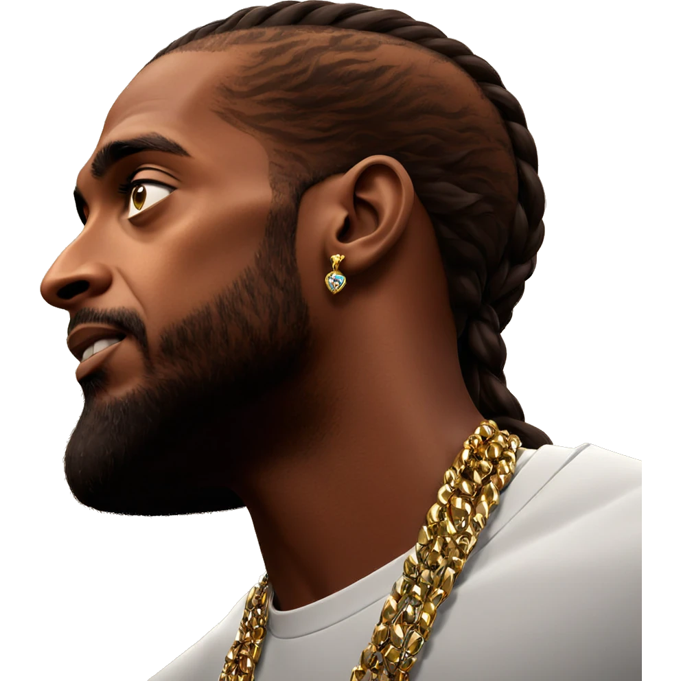 dark-skinned male with jewelry emoji