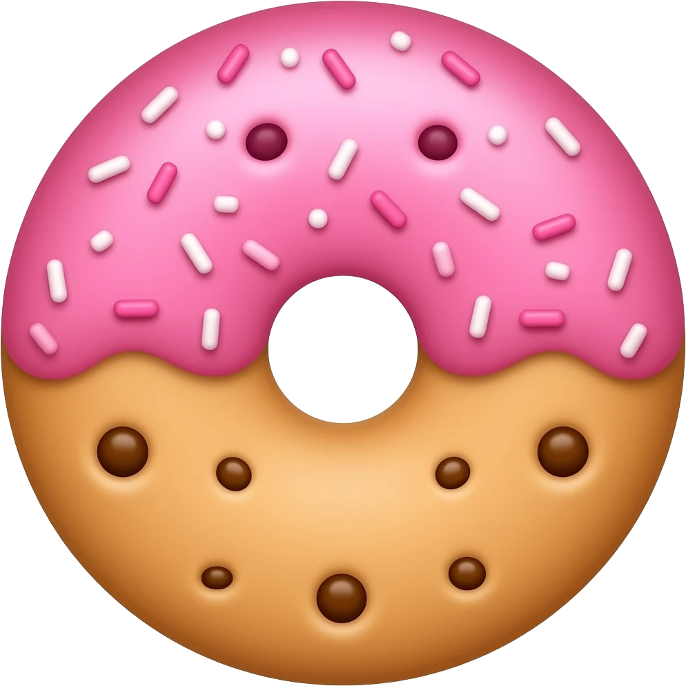Pink and white sprinkles and  cookie emoji