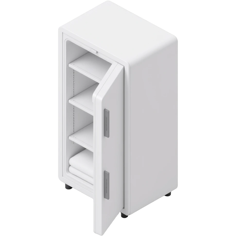 fridge with open door and empty shelfs emoji