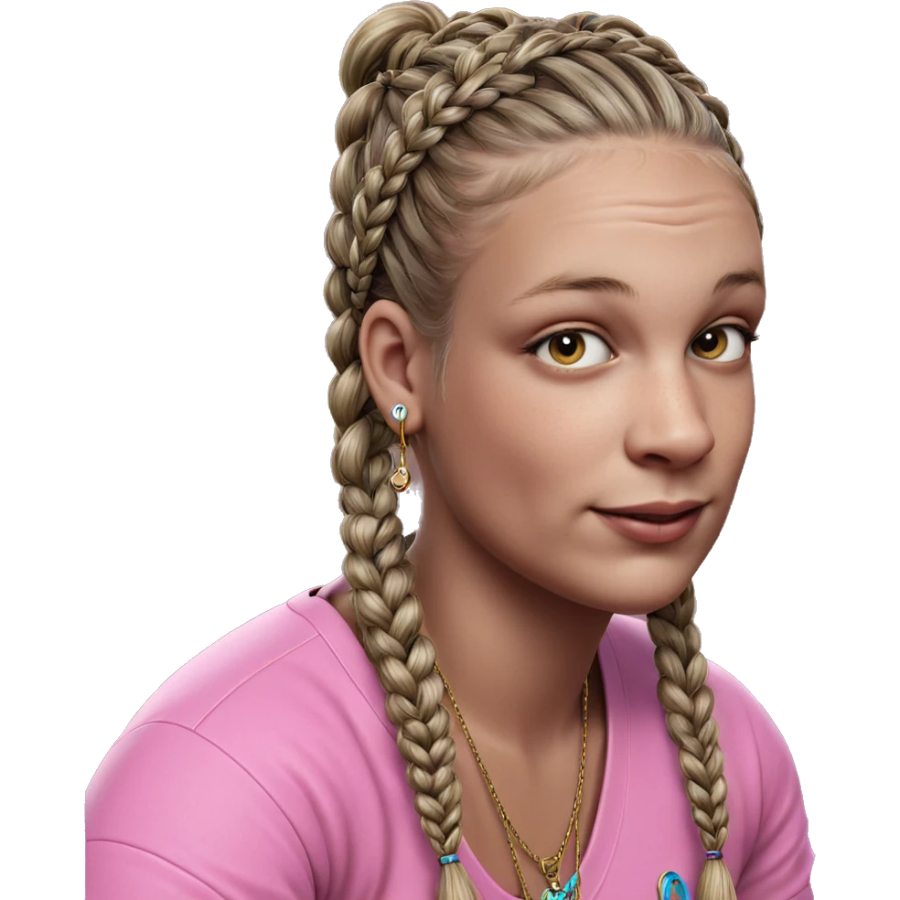 girl with braids and jewelry emoji
