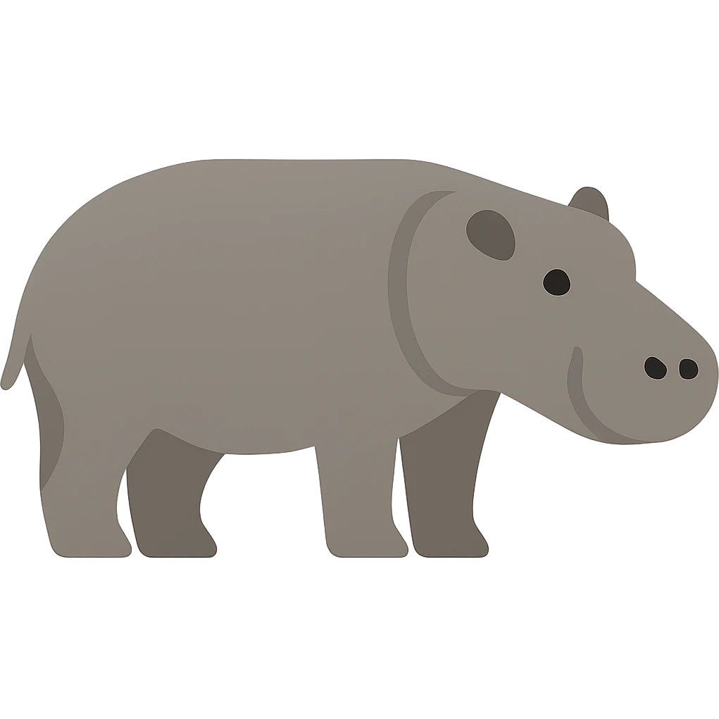Flat design style hippopotamus emoji