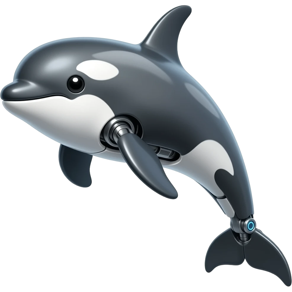 Metal robot orca emoji