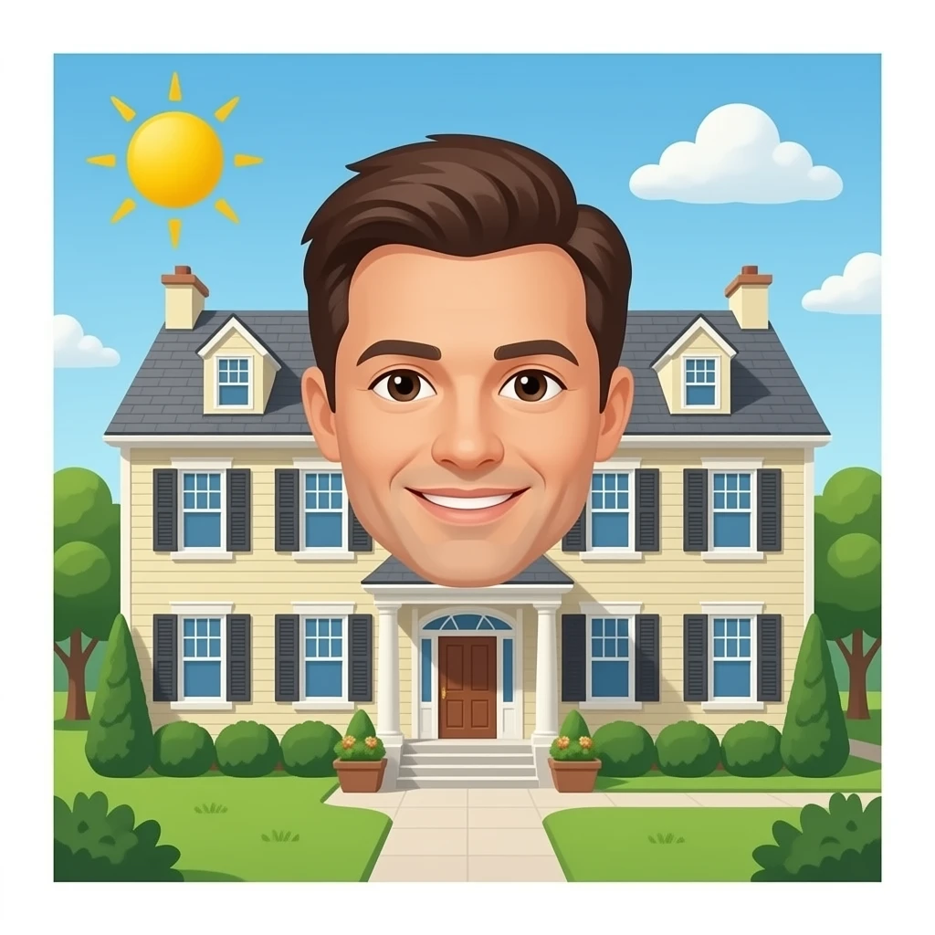 una casa grande con una persona emoji